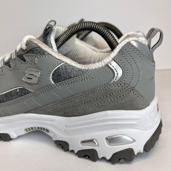 Women’s Skechers D’Lites Me Time Air Cooled Memory Foam Grey Sz 9.5 Wide NWOB - Picture 7 of 14